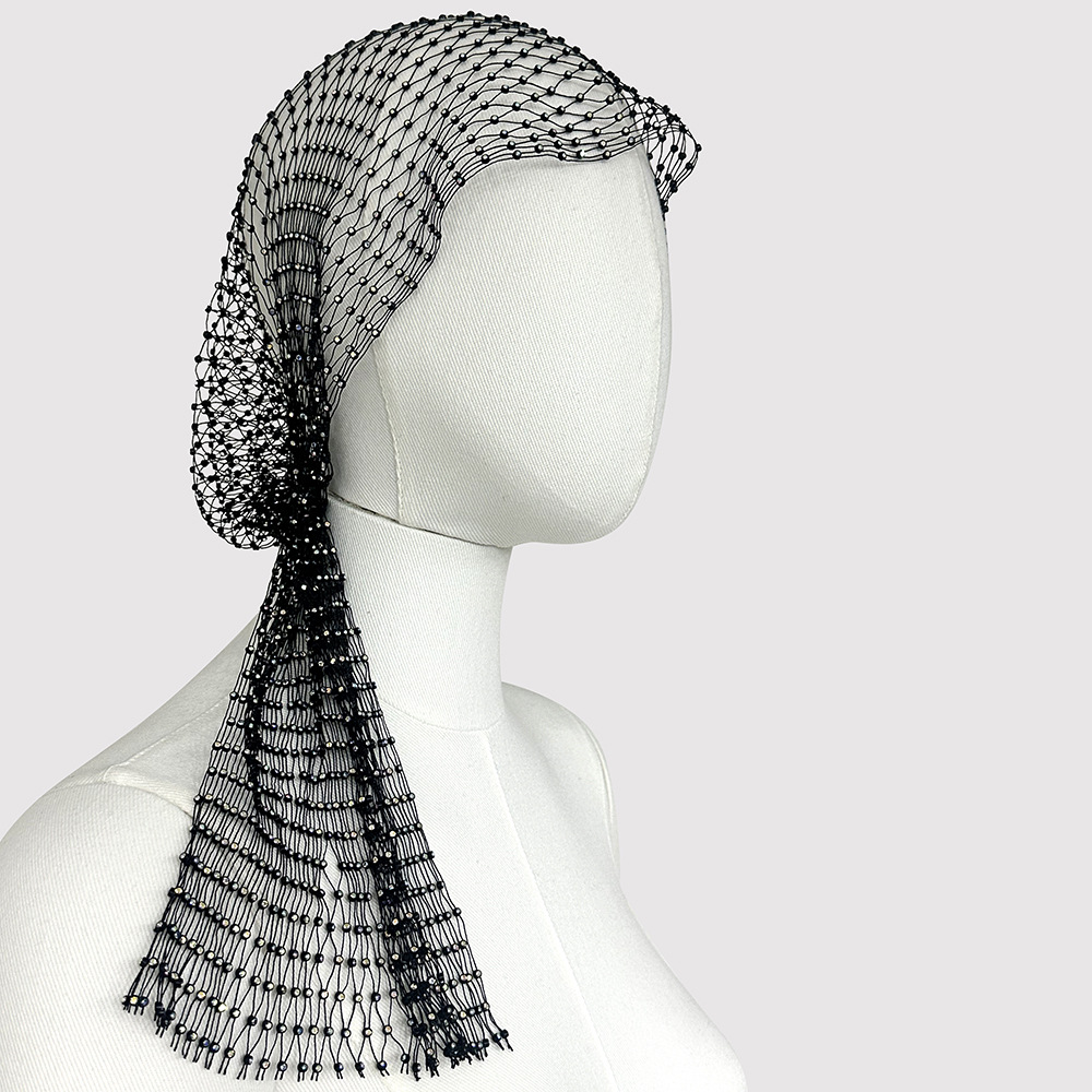 Womens Crystal Hair Net Headpiece WIh Sparkly Rhinestone Hair Accessory